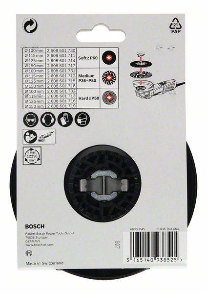 X-LOCK hátlap, kemény, 125 mm Bosch Accessories 2608601716 4. kép