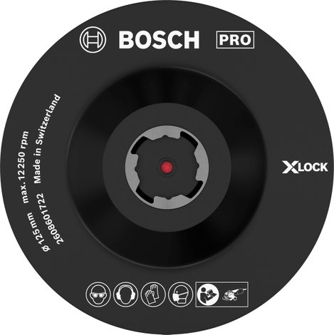 X-LOCK hátlap, tépőzáras rögzítővel, 125 mm Bosch Accessories 2608601722