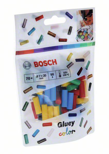 Bosch Accessories Gluey Ragasztópisztoly rúd 7 mm 20 mm Piros, Sárga, Kék, Fekete, Zöld 55 g 70 db 2. kép