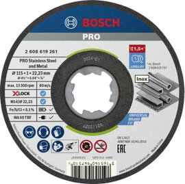 Bosch Accessories Bosch 2608619261 Vágótárcsa, egyenes 115 mm 1 db