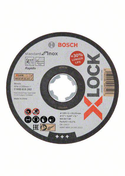 Bosch Accessories Bosch 2608619262 Vágótárcsa, egyenes 125 mm 1 db