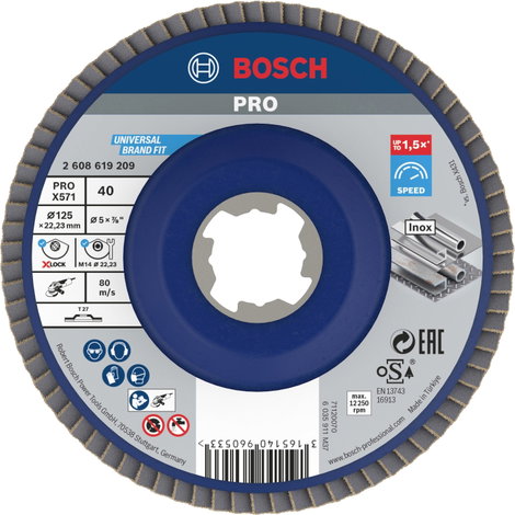 Bosch Accessories 2608619209 Bosch Power Tools Ø 125 mm Furat átmérő 22.23 mm 1 db