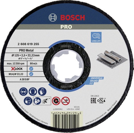 Bosch Accessories Bosch Power Tools 2608619255 Vágótárcsa, egyenes 125 mm 1 db