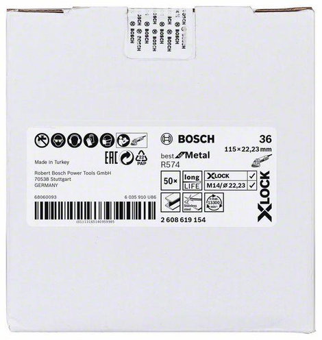 Bosch Accessories 2608619154 Bosch Power Tools Ø 115 mm Furat átmérő 22.23 mm 1 db 2. kép