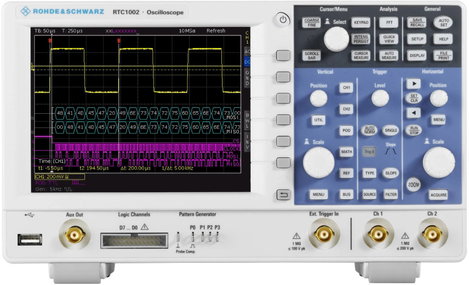 Multifunkciós oszcilloszkóp 50 MHz 2 GSa/mp 2 Mpts 8 bit, Rohde & Schwarz RTC1K-52