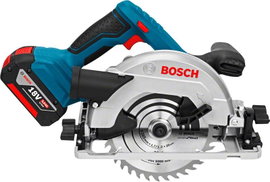 Bosch Professional GKS 18V-57 G Akkus kézi körfűrész Vágási mélység max. (90°) 57 mm 2. akkuval, Töl