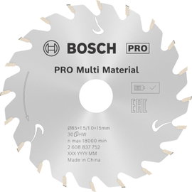 Bosch Accessories Bosch Power Tools 2608837752 Körfűrészlap 85 x 15 mm Fogak száma (collonként): 30 