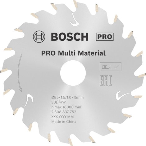 Bosch Accessories Bosch Power Tools 2608837752 Körfűrészlap 85 x 15 mm Fogak száma (collonként): 30