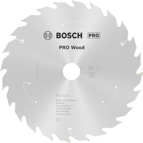 Bosch Accessories Bosch Power Tools 2608837685 Körfűrészlap 165 x 20 mm Fogak száma (collonként): 24