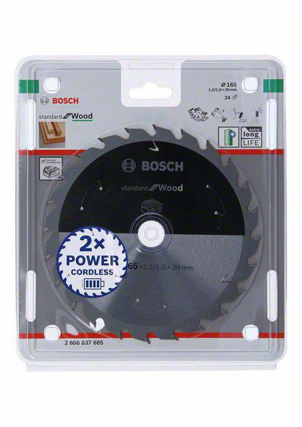 Bosch Accessories Bosch Power Tools 2608837685 Körfűrészlap 165 x 20 mm Fogak száma (collonként): 24 2. kép