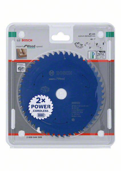 Bosch Accessories Kreissägeblatt Ø 165x20x1,5mm 48 WZ HM Expert for Wood 2608644509 Körfűrészlap 165 2. kép