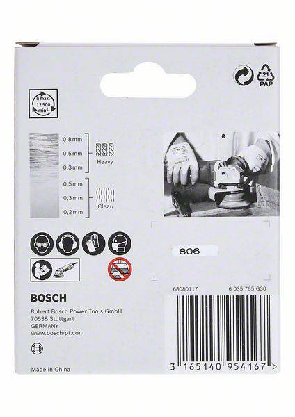 Bosch Accessories Csésze kefe X-LOCK Clean for Metal, 75 mm, 0,3 mm, hullámosított sárgaréz kefe 260 4. kép