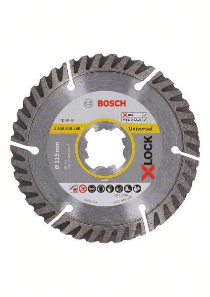 Bosch Accessories 2608615165 X-LOCK Diamanttrennscheibe Sta 115x22,23x1,6x10mm Universal Gyémánt bev