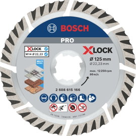 Bosch Accessories 2608615166 X-LOCK Diamanttrennscheibe Sta 125x22,23x1,6x10mm Universal Gyémánt bev