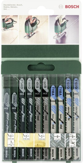 Bosch Accessories 2609256746 10 részes. Szúrófűrészlap készlet T-szár T 101 B (2x), T 144 D (2x), T 