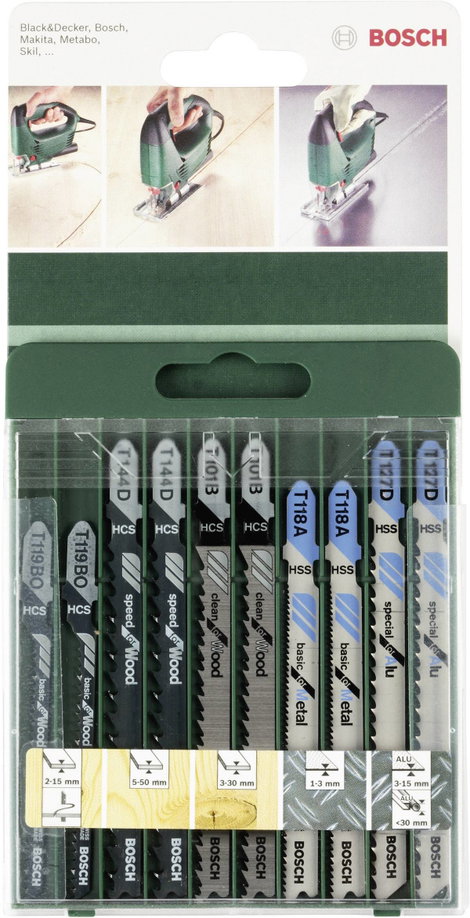 Bosch Accessories 2609256746 10 részes. Szúrófűrészlap készlet T-szár T 101 B (2x), T 144 D (2x), T