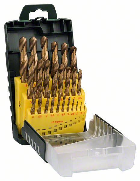 Bosch Accessories 2607017154 HSS Fém spirálfúró készlet 25 részes TiN Hengeres befogószár 1 készlet