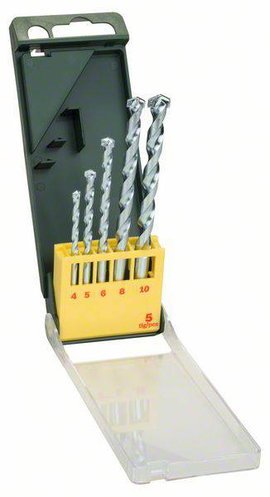 Bosch Accessories Promoline 2607019438 Keményfém Kő spirálfúró készlet 5 részes 4 mm, 5 mm, 6 mm, 8 