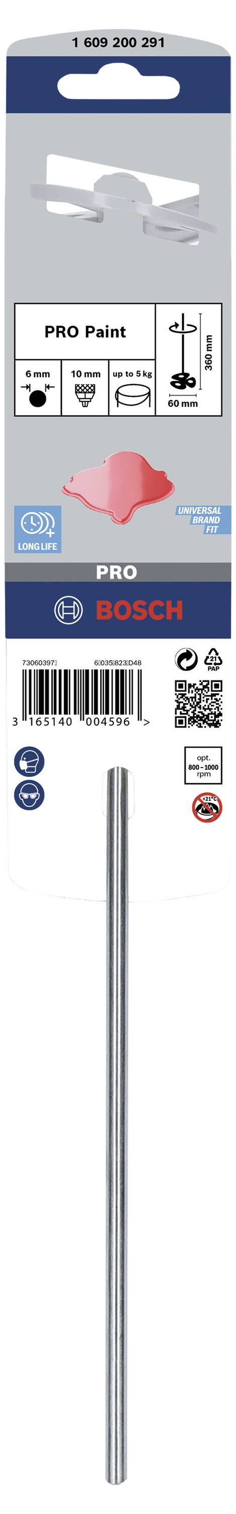 Bosch Accessories 1609200291 Festékkeverő - 60 mm, 350 mm, 1-5 kg 3. kép