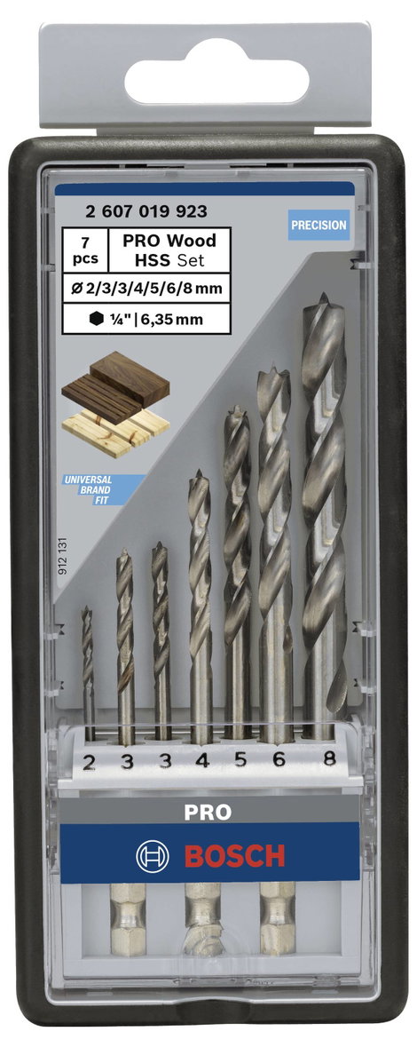 Bosch Accessories 2607019923 Fa spirál fúró készlet 7 részes 2 mm, 3 mm, 3 mm, 4 mm, 5 mm, 6 mm, 8 m 3. kép