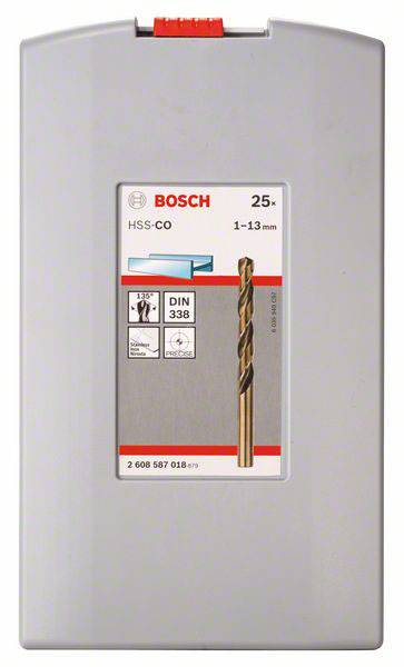 HSS fém spirálfúró készlet, 25 részes, kobalt, DIN 338, Bosch Accessories 2608587018 2. kép
