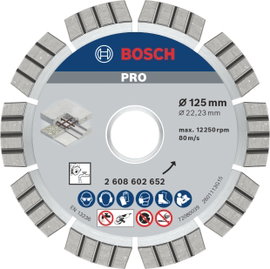 Bosch Accessories 2608602652 Bosch Power Tools Gyémánt bevonatú vágótárcsa Ø 125 mm 1 db