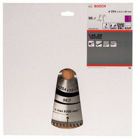 Bosch Accessories Multi Material 2608640451 Keményfém körfűrészlap 254 x 30 x 3.2 mm Fogak száma (co 2. kép