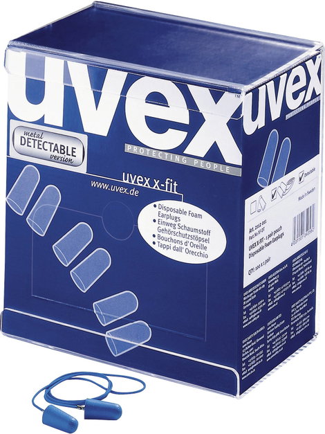 uvex 2112011 x-fit detec Hallásvédő füldugó 37 dB eldobható 100 pár 2. kép