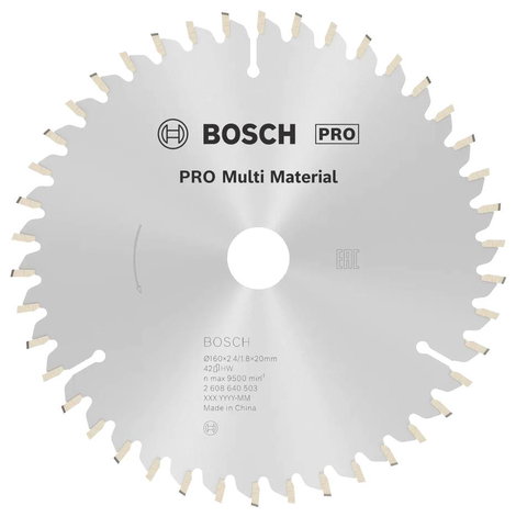 Bosch Accessories Multi Material 2608640503 Keményfém körfűrészlap 160 x 20 x 2.4 mm Fogak száma (co