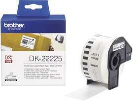 Brother DK-22225 Etikett tekercs 38 mm x 30.48 m Papír Fehér 1 db Véglegesen tapadó DK22225 Univerzá