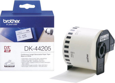 Brother DK-44205 Etikett tekercs 62 mm x 30.48 m Papír Fehér 1 db Leoldható DK44205 Univerzális etik