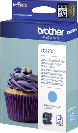 Brother LC-123C #####Tinte Eredeti helyettesíti Brother LC-123C Cián
