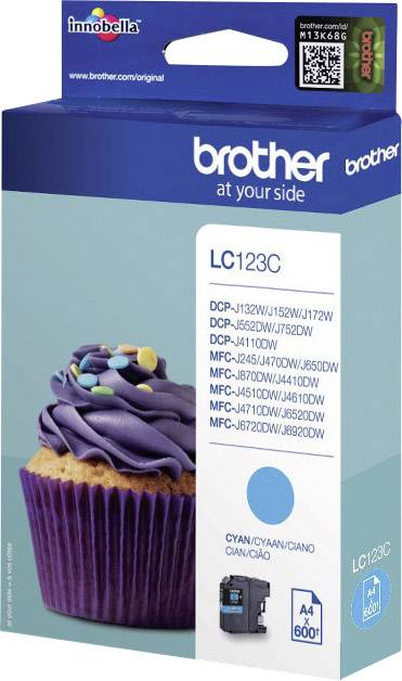 Brother LC-123C #####Tinte Eredeti helyettesíti Brother LC-123C Cián