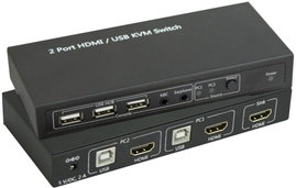 SpeaKa Professional 2 port KVM átkapcsoló HDMI USB 1920 x 1080 Pixel, 3840 x 2160 Pixel
