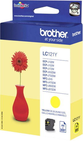 Brother LC-121Y #####Tinte Eredeti helyettesíti Brother LC-121Y Sárga