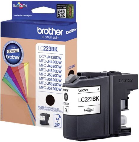 Brother LC-223BK #####Tinte Eredeti helyettesíti Brother LC-223BK Fekete