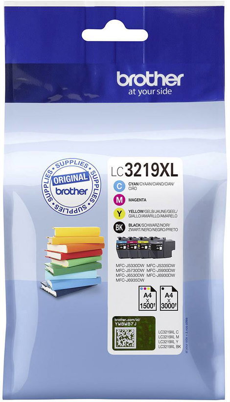 Brother Tinta LC-3219XLVALDR Eredeti Kombinált csomag Fekete, Cián, Bíbor, Sárga LC3219XLVALDR