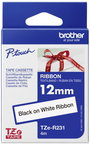 Brother TZe-R231 Feliratozó szalag, textil, nem laminált Szalagszín: Fehér Szövegszín: Fekete 12 mm bélyegkép