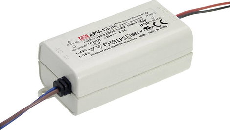 Mean Well APV-12-5 LED transzformátor Állandó feszültségű 10 W 0 - 2 A 5 V/DC Fényerő-szabályozó nél