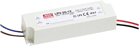 Mean Well LPV-20-12 LED transzformátor Állandó feszültségű 20 W 0 - 1.67 A 12 V/DC Fényerő-szabályoz