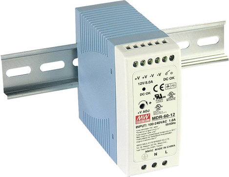 Kalapsín tápegység 1x 24 V/DC 2,5 A 60 W, Mean Well MDR-60-24