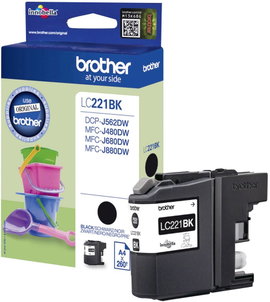 Brother LC-221BK #####Tinte Eredeti helyettesíti Brother LC-221BK Fekete