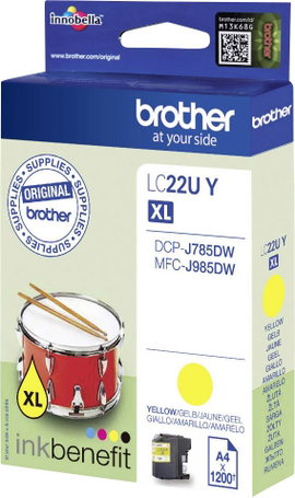Brother LC-22U Y #####Tinte Eredeti helyettesíti Brother LC-22UY Sárga