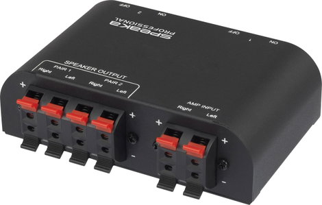 SpeaKa Professional 2 port Hangfal átkapcsoló Szorítós csatlakozás Fém ház Fekete 4. kép
