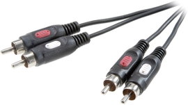 SpeaKa Professional SP-7869764 RCA Audio Csatlakozókábel [2x RCA dugó - 2x RCA dugó] 1.50 m Fekete