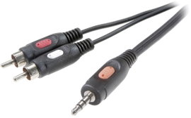 SpeaKa Professional SP-7869792 RCA / Jack Audio Csatlakozókábel [2x RCA dugó - 1x Jack dugó, 3,5 mm-