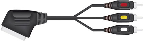 SpeaKa Professional SCART / Kompozit RCA TV, vevő Csatlakozókábel [1x SCART dugó - 3x RCA dugó] 2.00 2. kép