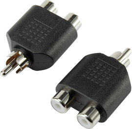 SpeaKa Professional SP-7870160 RCA Audio Y adapter [1x RCA dugó - 2x RCA alj] Fekete