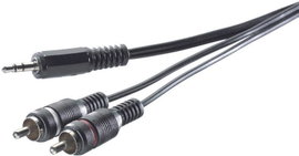 SpeaKa Professional SP-7870368 RCA / Jack Audio Csatlakozókábel [2x RCA dugó - 1x Jack dugó, 3,5 mm-