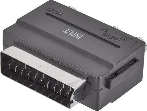 SpeaKa Professional SP-7869904 RCA / SCART Átalakító [3x RCA alj - 1x SCART dugó] Fekete 2. kép